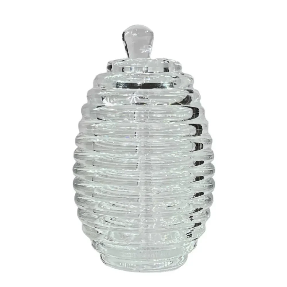 Clear Acrylic Beehive Honey Pot Jar with Dipper | Kitchen Storage Container